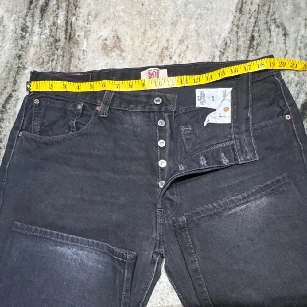 Levi's 501 Jeans Mens 38x30 Original Straight Leg Button Fly Black Denim